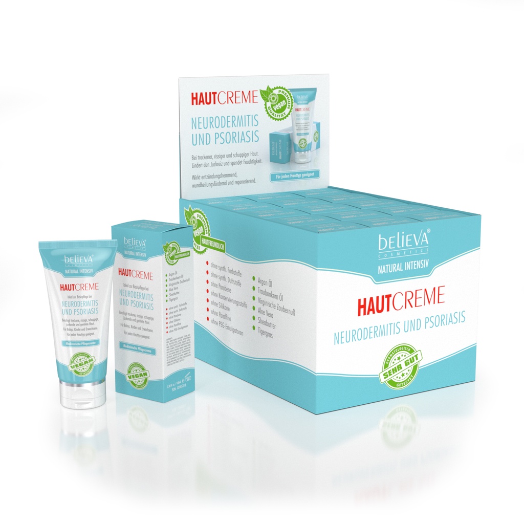 Believa Natural Intensiv Hautcreme Display 15x 100ml